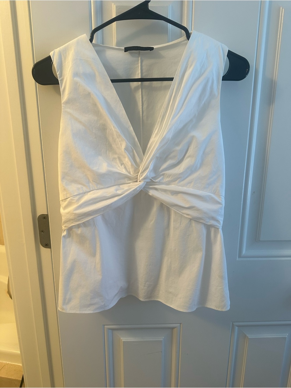 The Row White Twist-Front Sleeveless Women’s Top